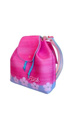 Imagem de Kit com 01 Bolsa e 01 Mochila Infantil Estampa Flores com Strass - Estilo e Diversão!