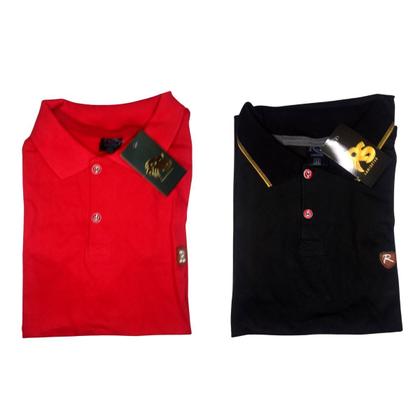 Imagem de Kit com 02 Camisa Gola Polo Bordado Tecido Fio 30.1 Cardada100% Algodão