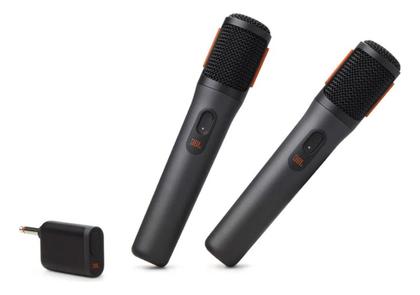 Imagem de Kit Com 02 Microfones Sem Fio Jbl Original Wireless Bateria Recarregável Karaoquê