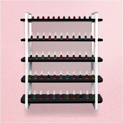 Imagem de kit com 02 Nicho Expositor Arusi 100 Esmaltes 5 Prateleiras