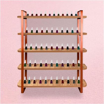 Imagem de kit com 02 Nicho Expositor Arusi 100 Esmaltes 5 Prateleiras