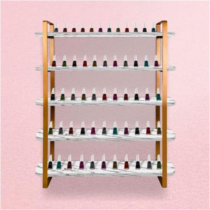 Imagem de kit com 02 Nicho Expositor Arusi 100 Esmaltes 5 Prateleiras