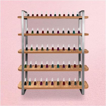 Imagem de kit com 02 Nicho Expositor Arusi 100 Esmaltes 5 Prateleiras