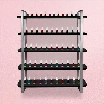 Imagem de kit com 02 Nicho Expositor Arusi 100 Esmaltes 5 Prateleiras