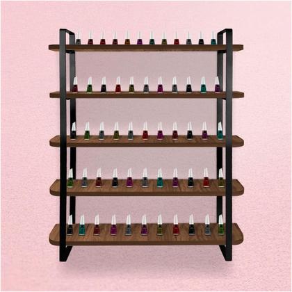 Imagem de kit com 02 Nicho Expositor Arusi 100 Esmaltes 5 Prateleiras