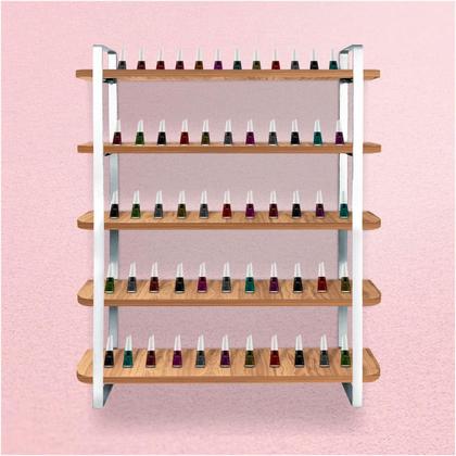 Imagem de kit com 02 Nicho Expositor Arusi 100 Esmaltes 5 Prateleiras