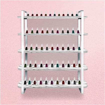 Imagem de kit com 02 Nicho Expositor Arusi 100 Esmaltes 5 Prateleiras