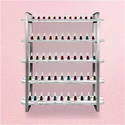Imagem de kit com 02 Nicho Expositor Arusi 100 Esmaltes 5 Prateleiras