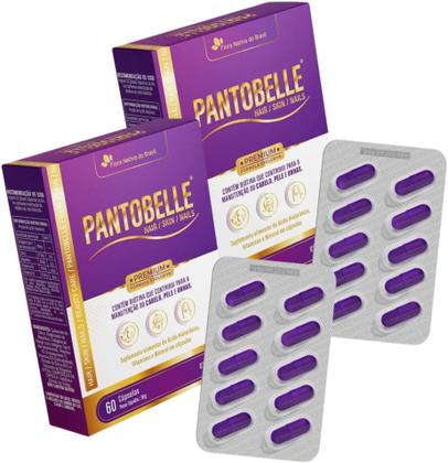 Imagem de Kit Com 02 - Pantobelle (Cabelo e Unhas) 500mg 60 Cápsulas Flora Nativa