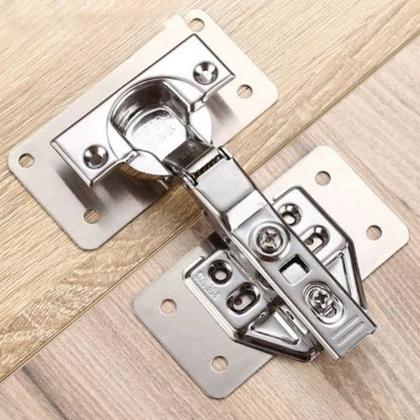 Imagem de Kit Com 02 Placa De Reparo Para Consertar Dobradiça Armário Mdf + 12 Parafusos