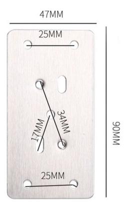 Imagem de Kit Com 02 Placa De Reparo Para Consertar Dobradiça Armário Mdf + 12 Parafusos