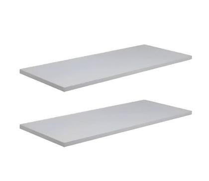 Imagem de Kit com 02 Prateleiras e suporte de fixação em Mdf dimensão 10x40 espessura de 15mm cor Branco 40x10