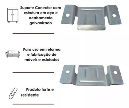 Imagem de Kit Com 02Pares De Engates União Para Móveis, Painéis Tv, Sofás, Cabeceira De Cama