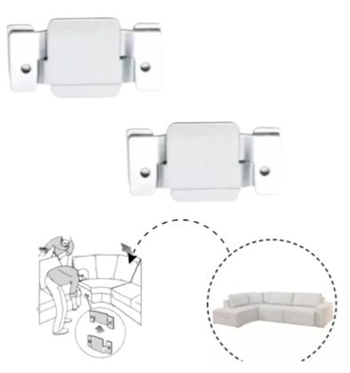 Imagem de Kit Com 02Pares De Engates União Para Móveis, Painéis Tv, Sofás, Cabeceira De Cama