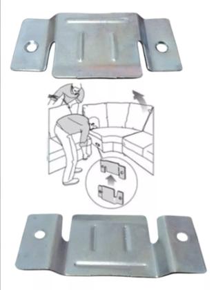 Imagem de Kit Com 02Pares De Engates União Para Móveis, Painéis Tv, Sofás, Cabeceira De Cama