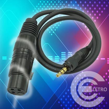 Imagem de Kit Com 03 Cabos Montado P2 Com Rosca Com Femea de Linha 1M Cada Broadcast