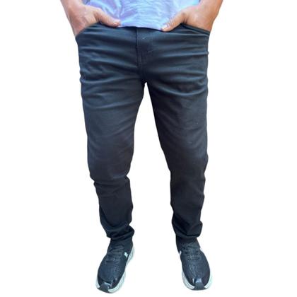 Imagem de Kit com 03 calças masculinas jeans e sarja com elastano algodão modelos slim