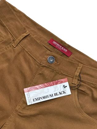 Imagem de Kit com 03 calças masculinas jeans e sarja com elastano algodão modelos slim