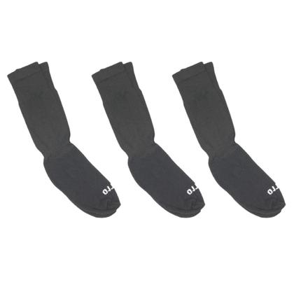 Imagem de Kit Com 03 Pares de Meião De Futebol Preto Infantil Bebe Crianca 28 AO 34 Em Algodão Atoalhado