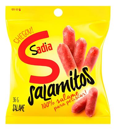 Imagem de Kit com 03 Salame Petisco Sadia Salamitos Snack Pocket 36g