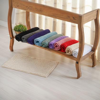 Imagem de kit com 03 Tapetes Pipoca Antiderrapante 40x60cm, Super Absorvente, Macio e Confortável, Ideal para Banheiro, Cozinha e Quarto