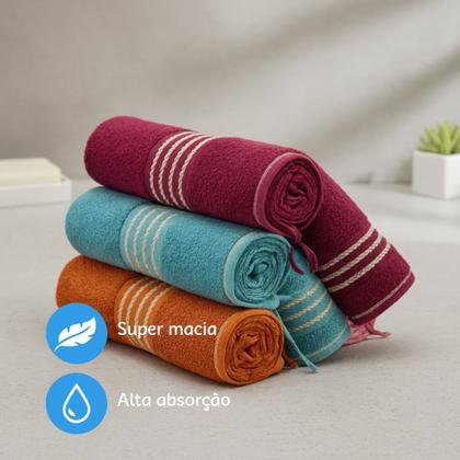 Imagem de Kit Com 04 Toalhas De Banho Gigante Banhão Quasar Vinho Azul Rosa Âmbar 72x150cm LMpeter