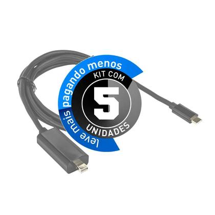 Imagem de kit com 05 Cabo USB-C Para Mini DisplayPort
