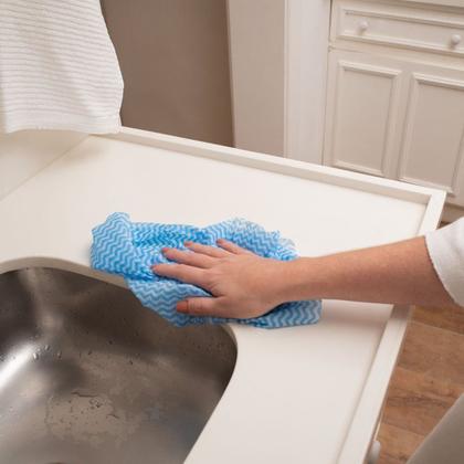 Imagem de Kit com 05 Panos Multiuso Simplo Azul e Branco 30x50cm - Oikos