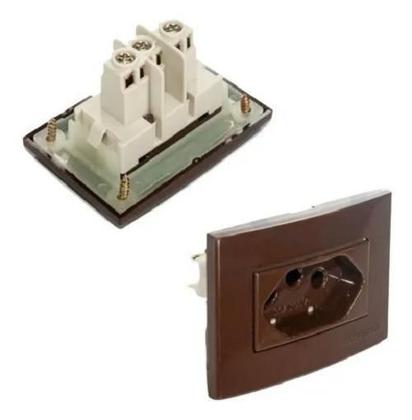 Imagem de Kit Com 05 Tomada Para Moveis Margirius 2P+T Marrom 20A 250V