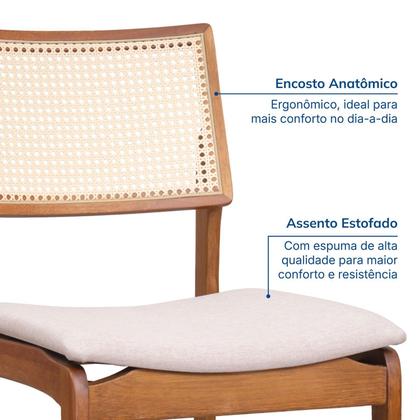 Imagem de Kit com 06 Cadeiras Madeira Maciça Estela CabeCasa MadeiraOriginals