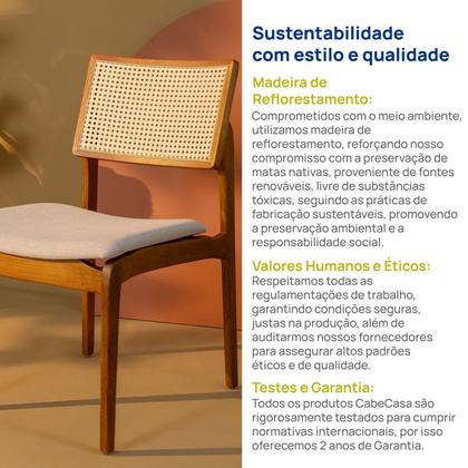 Imagem de Kit com 06 Cadeiras Madeira Maciça Estela CabeCasa MadeiraOriginals