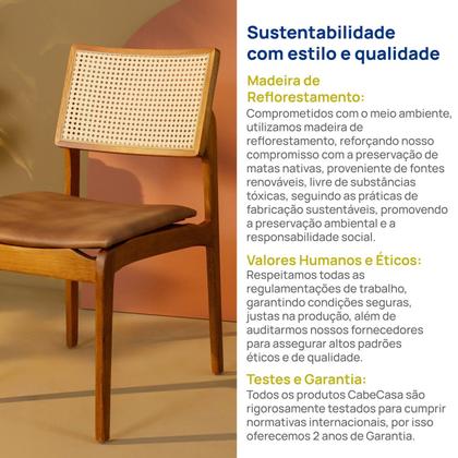 Imagem de Kit com 06 Cadeiras Madeira Maciça Estela CabeCasa MadeiraOriginals