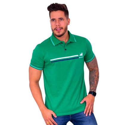 Imagem de Kit com 06 Camisas Gola Polo Masculina Estampada 100% Algodão