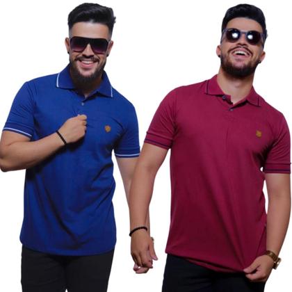 Imagem de Kit com 06 Camisas Gola Polo Tecido Fio 30.1 100% Algodão