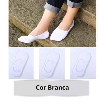 Imagem de Kit Com 06 Pares de Meia Sapatilha Feminina de Cores Variadas com Silicone Em Algodão OFERTA A PRONTA ENTREGA