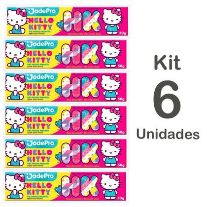 Imagem de Kit com 06 un Pasta de Dente Infantil Hello Kitty 50Gr Sem açúcar