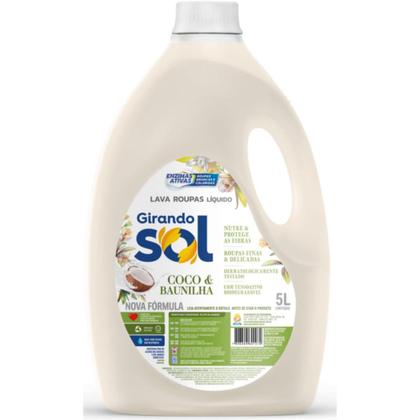 Imagem de Kit com 1 Lava Roupas 5L + 2 Amaciante Líquido 1,5L Roupas Delicadas Girando Sol Coco e Baunilha
