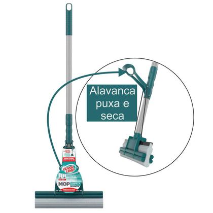 Imagem de Kit com 1 mop flash limp limpeza geral plus absorvente + 2 refis de pva extra
