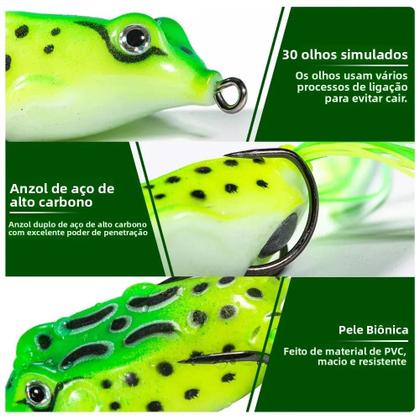 Imagem de Kit com 10/15 Iscas de Pesca Goture - Topwater Wobblers, Popping e Iscas Macias Tipo Sapo