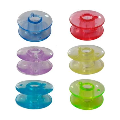Imagem de Kit com 10 Bobina ALTA Domestica Plastica Colorida - Carretilha para máquina de costura SINGER, JANOME e  ELGIN
