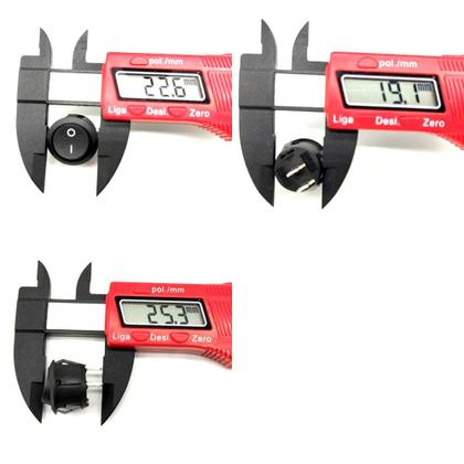 Kit com 10 Botão Interruptor Chave Liga Desliga para Aspirador Mondial AP-22 Cyclone Stick Imagem de Kit com 10 Botão Interruptor Chave Liga Desliga para Aspirador Mondial AP-22 Cyclone Stick