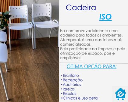 Imagem de Kit Com 10 Cadeiras Iso Para Escola Escritório Comércio Clinicas Sala de Espera  Branca Base Branca