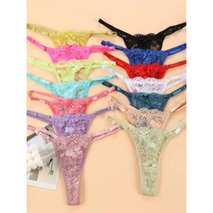 Imagem de Kit com 10 Calcinha Fio Dental em Renda - Tanga Maria - JU00063