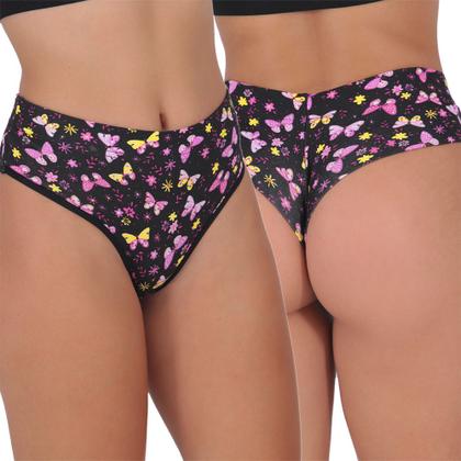 Imagem de Kit com 10 Calcinhas Cintura Alta Fio Duplo Algodão Lingerie