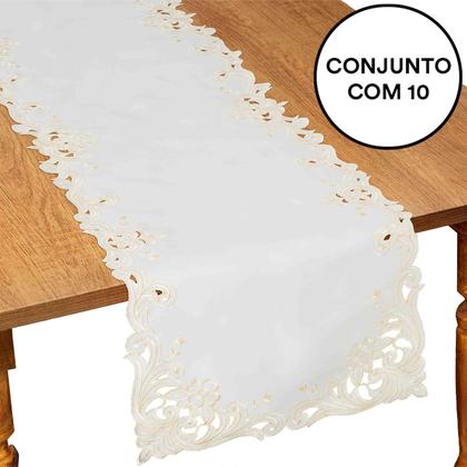 Imagem de Kit Com 10 Caminho De Mesa Bege 38X130Cm Rafimex