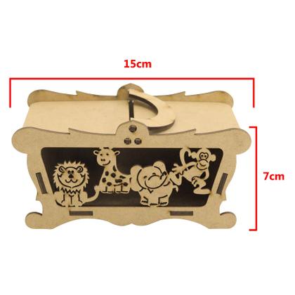 Imagem de Kit Com 10 Cesta Piquenique Safari Festa Decoração 15x7x8 Mdf Madeira