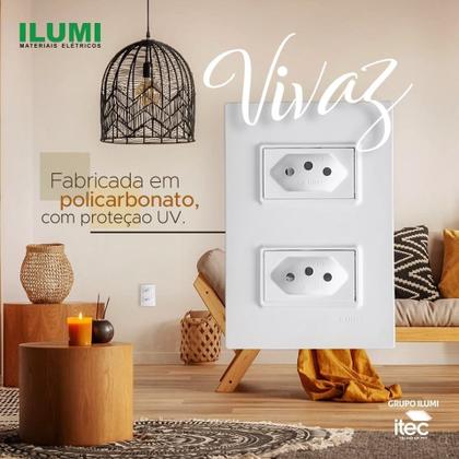 Imagem de Kit com 10 Conjuntos de 1 Tomada 4x2 10a 250v Vivaz Ilumi