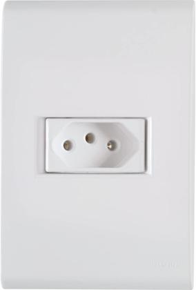 Imagem de kit com 10 Conjuntos de 1 Tomada Liz 10A 250V (2P+T) 4x2 branco Tramontina