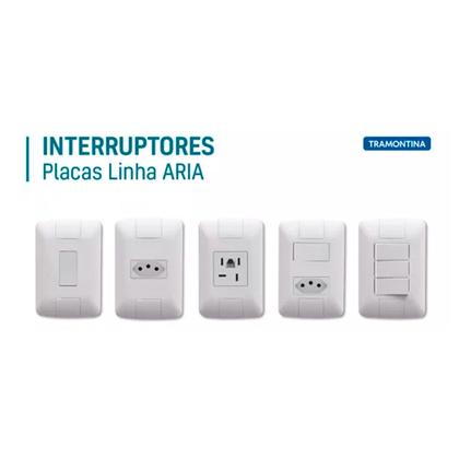 Imagem de Kit com 10 Conjuntos Tomada Simples 10A 4x2 Aria Tramontina