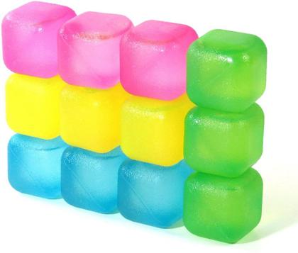 Imagem de Kit com 10 Cubos de Gelo Artificial Ecológico Reutilizável Colorido
